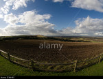 Wide-angle picture of the South Downs, Sussex, from Clayton hill looking West